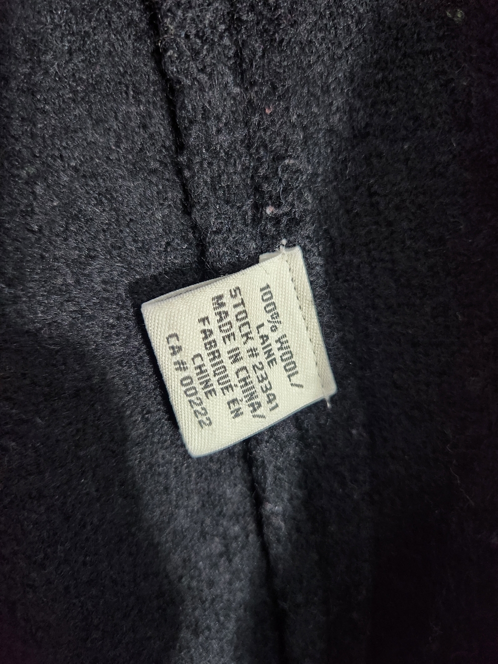 Obey Black Pea Coat with Notched Collar - Picture 5 of 6